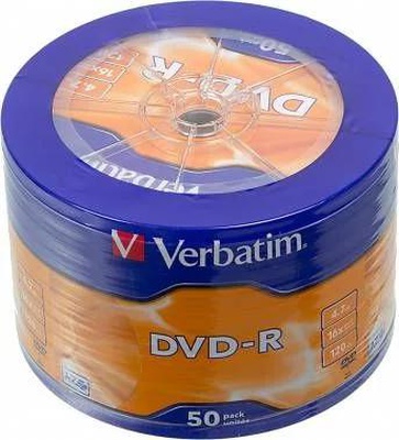 DVD-R Verbatim 4,7гб 16x туба по 50 шт. (диск)