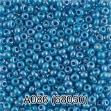 Бисер стеклянный GAMMA 5гр непрозрачный блестящий, голубой, круглый 10/*2,3мм, 1-й сорт Чехия, A086 (68050)