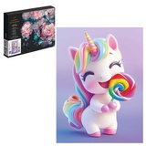 Картина по номерам (на подрамнике) 15х20см Единорог с леденцом 71240 