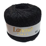 Пряжа Lanoso PARLA 25г/217м (75% люрекс 25% пайетки), черный с черными пайетками, 6060