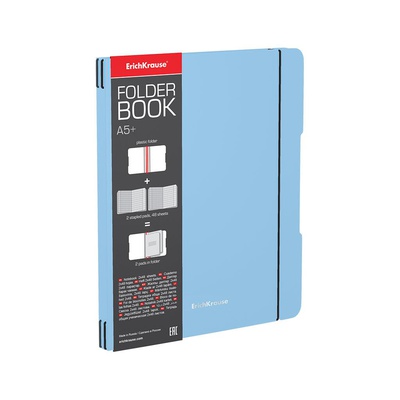 Тетрадь 2х48 л. А5+,  клетка Erich Krause, FolderBook Pastel, съемная пластиковая обложка, двойной блок, голубой, ЕК51398