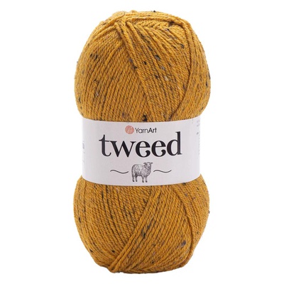 Пряжа Yarnart Tweed 100г/280м (30% шерсть, 5% вискоза, 65% акрил), жёлтый  233