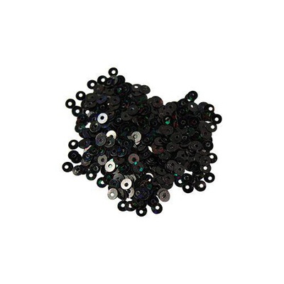 Пайетки плоские голографические Астра, 3 мм, 10г, черный, в пластиковом пакете с блистерным подвесом, [А50]