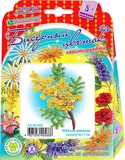 Плетение цветка из бисера на проволоке Бисерный цветок Желтая мимоза (Клевер) (бисер цветной, проволока, пошаговая инструкция со схемами плетения) АА 05-605