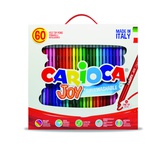 Фломастеры 60цв. Carioca "Joy", смываемые, 1.0-2,6мм, картон, пластиковая ручка, 41015, 262568