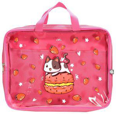 Папка для труда с ручками широкая А4, Schoolformat. STRAWBERRY CAT розовая, ПВХ, молния сверху, 1 отд. ПТРТПК-СРК