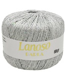 Пряжа Lanoso PARLA 25г/217м (75% люрекс 25% пайетки),  серебро с серебряными пайетками, 5551