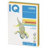 Бумага IQ Color А4, 80 г/м2, 250л.(5 цв.x50л.) цвет.интенсив RB02, высокая стойкость к выцветанию