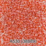Бисер стеклянный GAMMA 5гр прозрачный с ярким цветным отверстием, оранжевый, круглый 10/*2,3мм, 1-й сорт Чехия, A530 (38889)