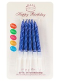 Свечи для торта с держателями Счастливый праздник. Синий, 7см, 10шт. С-2983