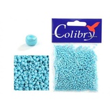 Стеклянный бисер Colibry 20г непрозрачный блестящий ярко-голубой (93)