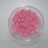 Стеклянный бисер 25г (крупный) прозрачный с цветным стержнем (ярко-розовый) (Б036)
