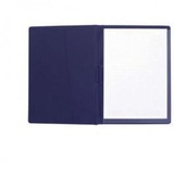 Папка для конференций А4 бумвинил, темно-синяя, с бумажным блоком, 12451