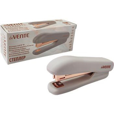 Степлер №10  deVENTE. Esthetics, мощность 12 л., покрытие Velvet Touch, лдавандово-пепельный, металлические детали цвета розового золта, 4142520