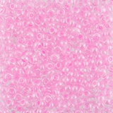 Бисер стеклянный GAMMA 5гр прозрачный блестящий с цветным отверстием, розовый, круглый 10/*2,3мм, 1-й сорт Чехия, A213 (38123)