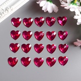Декор для творчества пластик "Стразы сердце. Ярко-розовый" (набор 20 шт) 1,6х1,6 см 2268720 