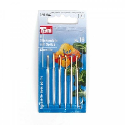Набор швейных игл (одного размера) PRYM №16,  с острием 6шт. (сталь)  125547