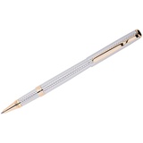 Ручка-роллер Delucci "Celeste", синяя, 0,6мм, цвет корпуса - серебро/золото, поворотный механизм, подарочный футляр CPs_61913