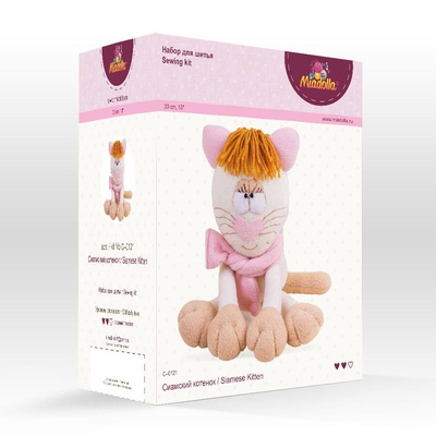 Набор для изготовления игрушки, "Miadolla" C-0121, Сиамский котенок, высота изделия 33см, (сложность **), 14+