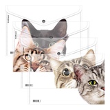 Папка на кнопке А4 160 мкм, прозрачная с рисунком, ErichKrause Hiding Cats, индивидуальная маркировка, ЕК61155