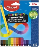 Карандаши  12 цв. MAPED ColorPeps Infinity, корпус треугольный, ударопрочный грифель, в картонной коробке, 861600