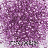 Бисер стеклянный GAMMA 5гр прозрачный с посеребренным отверстием и ярким блеском, фиолетовый, круглый 10/*2,3мм, 1-й сорт Чехия, F378 (08228)