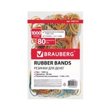 Резинки банковские универсальные диаметром 80 мм, 1000 г, цветные, натуральный каучук
