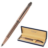 Ручка шариковая подарочная GALANT "DECORO", синяя, узел 0,7 мм, корпус розовое золото, детали оружейный металл, [143510]