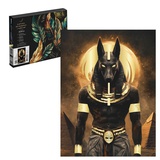 Картина по номерам (на подрамнике) с поталью на черном холсте 30х40см Анубис 71301