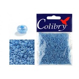 Стеклянный бисер Colibry 20г прозрачно-матовый блестящий голубой (116)