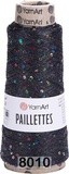 Пряжа YarnArt PAILLETTES  50г/800м (75% металлизированный полиэстер, 25% пайетки), черный 8010