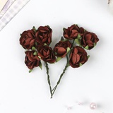 Букетик декор для творчества Розы бумажные "Темно-коричневые" набор 8 шт, SCB280510