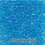 Бисер стеклянный GAMMA 5гр прозрачный радужный, голубой, круглый 10/*2,3мм, 1-й сорт Чехия, A286 (61030)