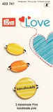 Эмблемы Handmade Prym Love, металл/пластик, желтый, упак./3 шт., 403741,  [7715140]