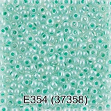 Бисер стеклянный GAMMA 5гр глянцевый "алебастр" (фарфоровый) с цветным отверстием, светло-зеленый, круглый 10/*2,3мм, 1-й сорт Чехия, Е354 (37358)