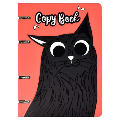 Тетрадь А5 120л. со сменным блоком Черный кот, мягкий переплет, обложка выборочный УФ-лак, 57424