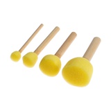 Набор кистей-спонж поролоновая Mazari, деревянные ручки, набор 4 штуки (диаметр: 4; 3; 2; 1.5 см), 6777019