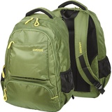 Рюкзак подростковый "deVENTE" 40x33x17 см, текстильный, эргономичная дышащая спина, 1 отделение, 3 передних кармана, 2 боковых кармана, зеленый с желтой отделкой 7032872