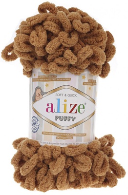 Пряжа Ализе Puffy 100г/9м (100% микрополиэстер), карамель [179]