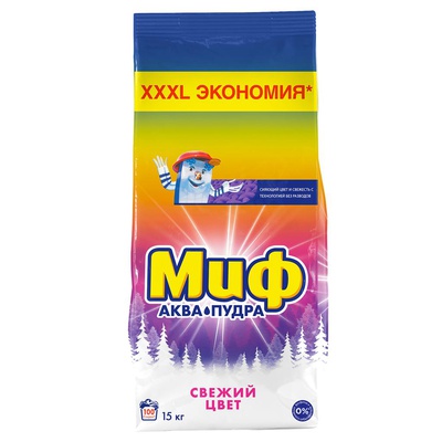 Стиральный порошок-автомат 15 кг, МИФ "Свежий цвет. Аква пудра" ( 100 стирок)