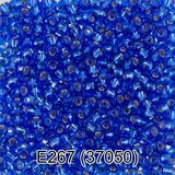 Бисер стеклянный GAMMA 5гр прозрачный с посеребренным отверстием, голубой, круглый 10/*2,3мм, 1-й сорт Чехия, Е267 (37050)