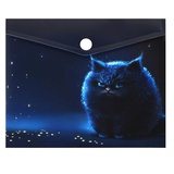 Папка на кнопке А6 (170х140мм) 180мкм с рисунком Ночное облако, Уф-печать, 69033