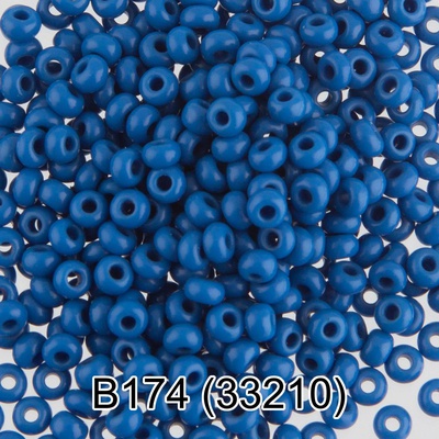 Бисер стеклянный GAMMA 5гр непрозрачный, голубой, круглый 10/*2,3мм, 1-й сорт Чехия, B174 (33210)