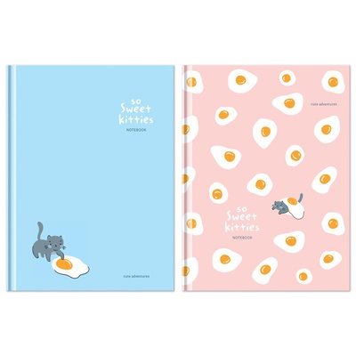 Бизнес-блокнот А6 80 л. клетка BG "Sweet kitty", твердый переплет, матовая ламинация, выборочный лак, ББ6т80_лм_вл 11182