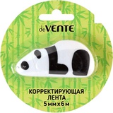 Корректирующая лента 5 мм x 6 м deVENTE. Panda, белый непрозрачный корпус, фронтальный аппликатор, в картонном блистере, 4062315/4062017