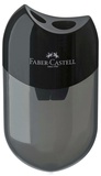 Точилка пластиковая FABER-CASTELL 2 отв., с контейнером, черная, 183500