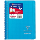 Записная книжка А6 50л., на гребне Clairefontaine "Koverbook", 90г/м2, пластик. обложка, карман, синяя, [321601C_blue]