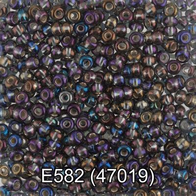 Бисер стеклянный GAMMA 5гр прозрачный радужный с поcеребренным отверстием, серый, круглый 10/*2,3мм, 1-й сорт Чехия, Е582 (47019)