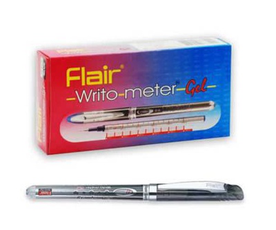 Ручка гелевая 0,5мм синяя Flair Writo-Meter, F-747, (пишет 10 км)