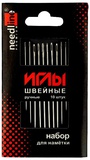 Иглы швейные ручные Needlline НАБОР для намётки (никелированные), 10шт., ассорти, ИЗ-200930